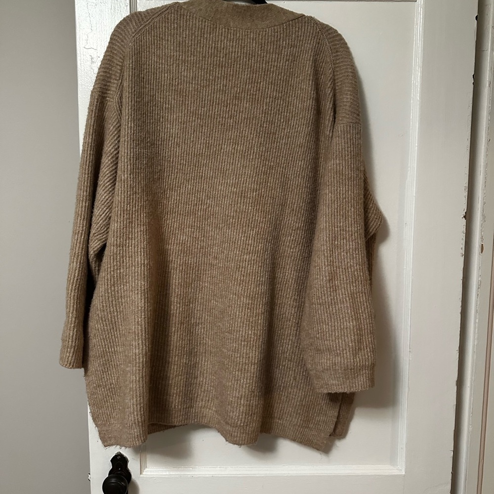 H&M Neutral Beige Ribbed Button-Front Cardigan - Picture 5 of 5